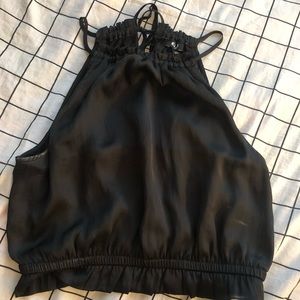 black high neck halter top
